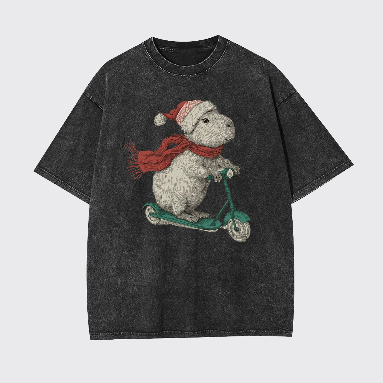 Christmas Capybara Funny Holiday Garment-dye Tees