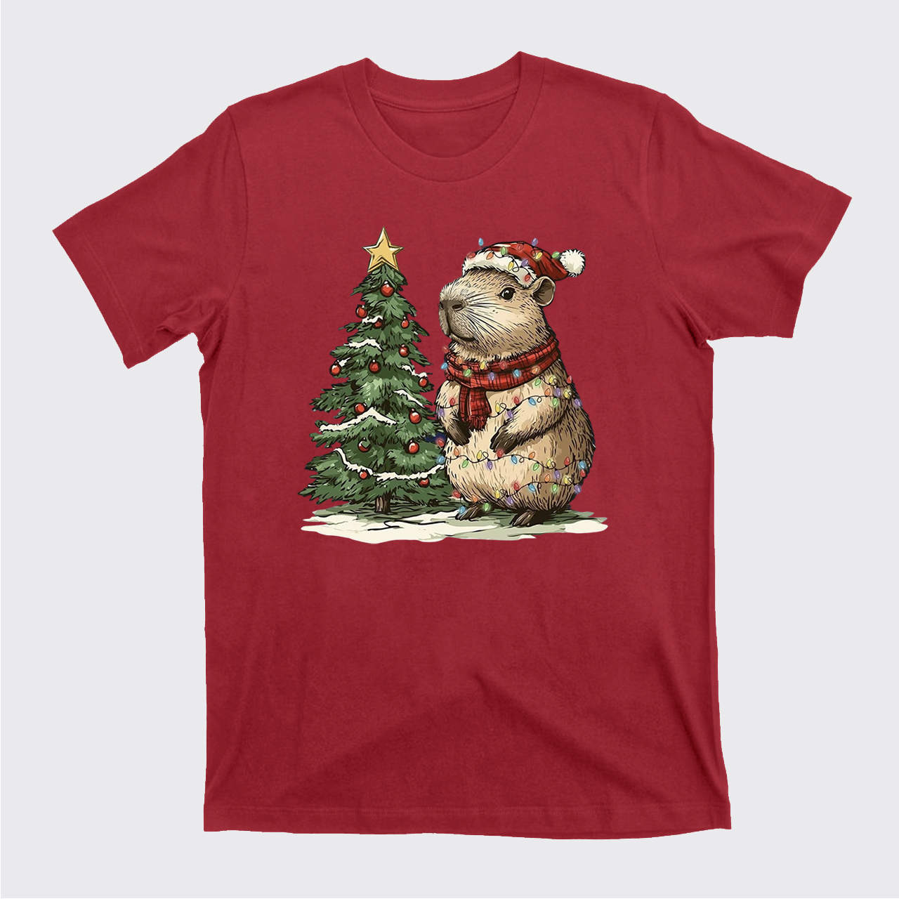 Capybara Christmas Tree T-Shirts