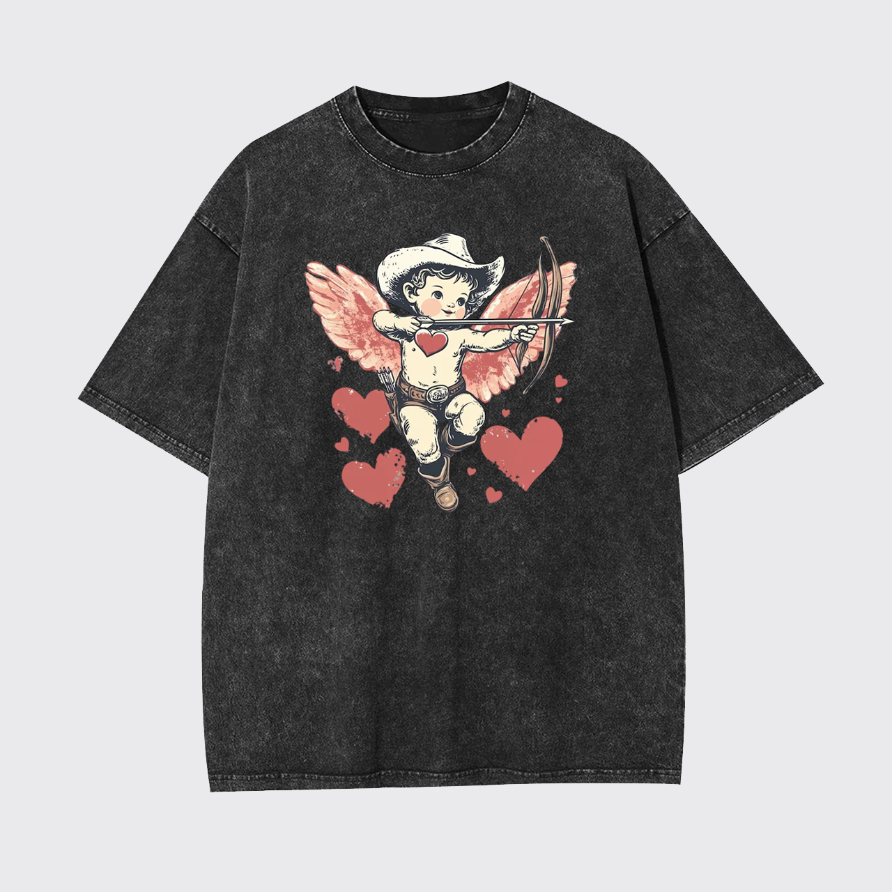 Retro Cupid Be My Valentine Garment-dye Tees