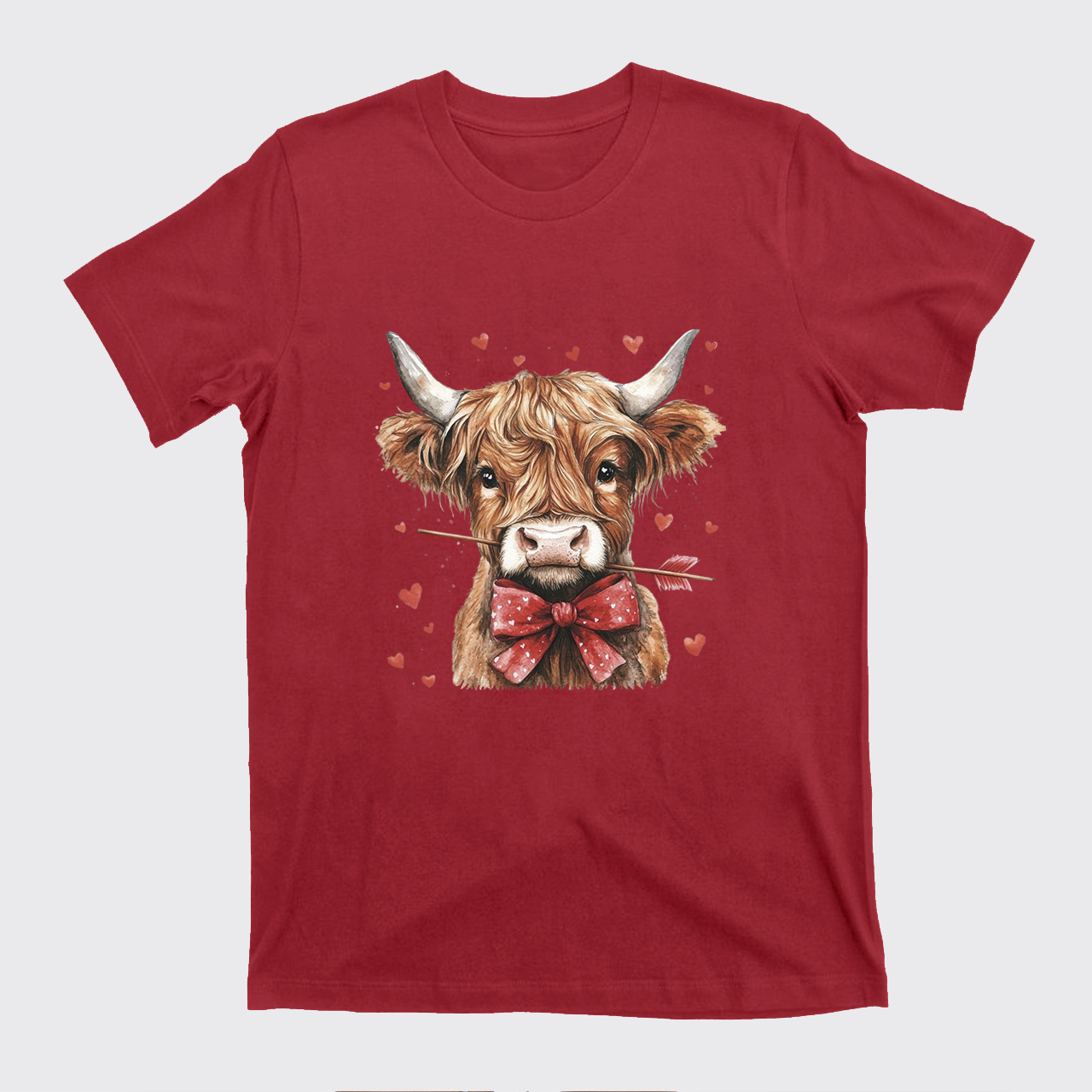 Highland Cow Valentine Heart T-Shirts