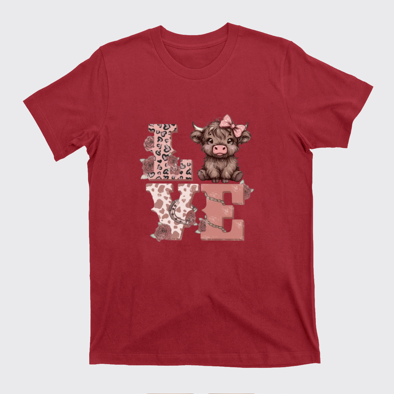 Valentines Highland Cow Love T-Shirts