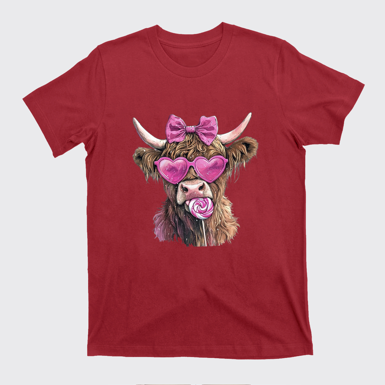 Highland Cow Valentine's Day T-Shirts