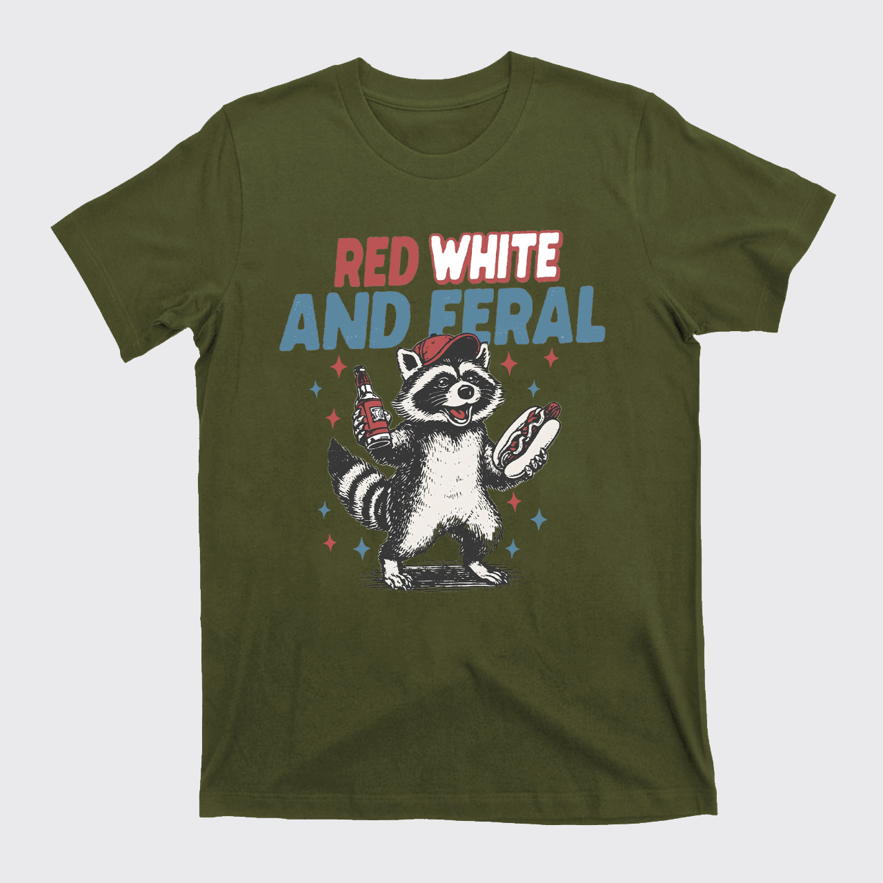Funny Raccoon-Humorous 4th Of July T-Shirts