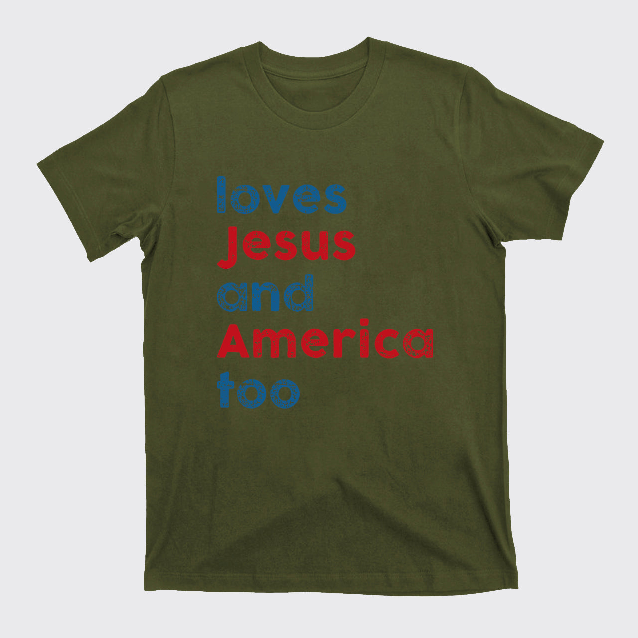 Patriotic Christian-Loves Jesus And America Too T-Shirts