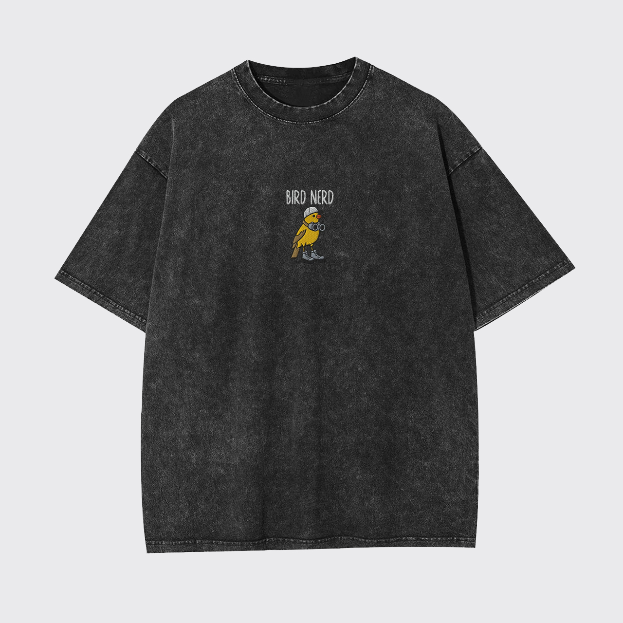Embroidered Bird Nerd Garment-dye Tees