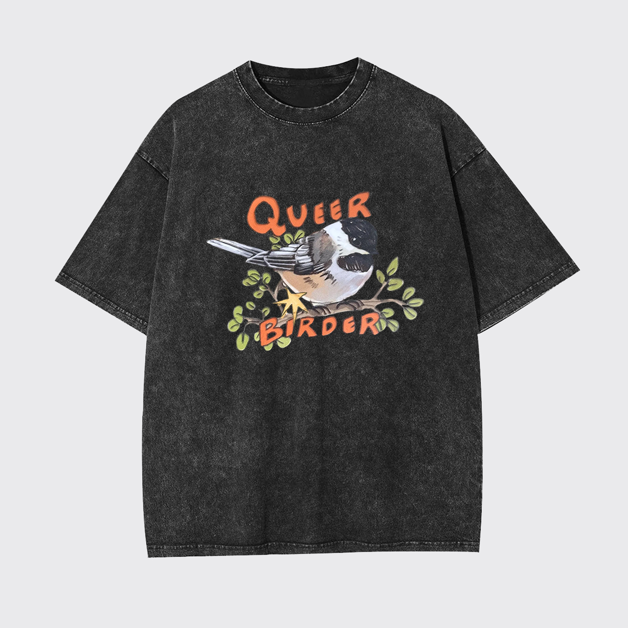 Queer Birder Chickadee Garment-dye Tees