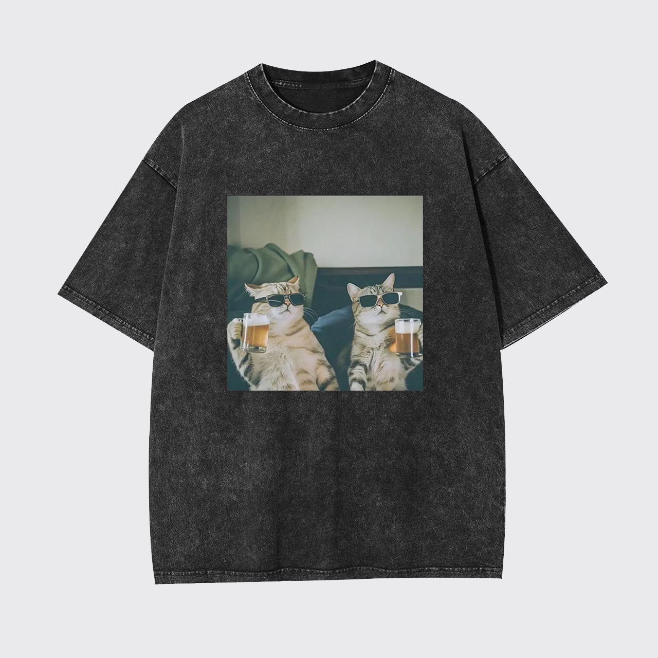 Vintage Beer Buddy Cat Garment-dye Tees