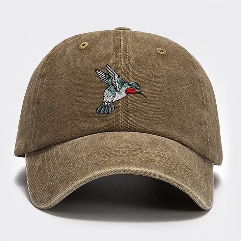 Embroidered Hummingbird Baseball Cap