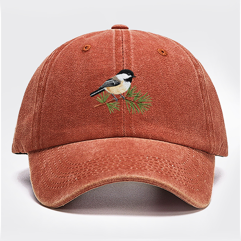 Embroidered Chickadee Baseball Cap