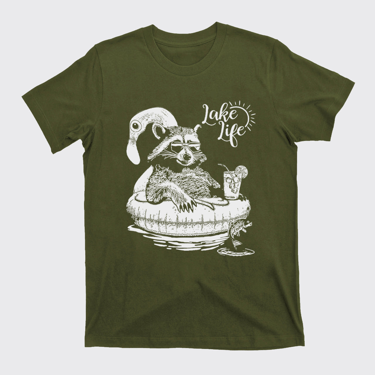 Cute Raccoon Retro Beach Theme T-Shirts