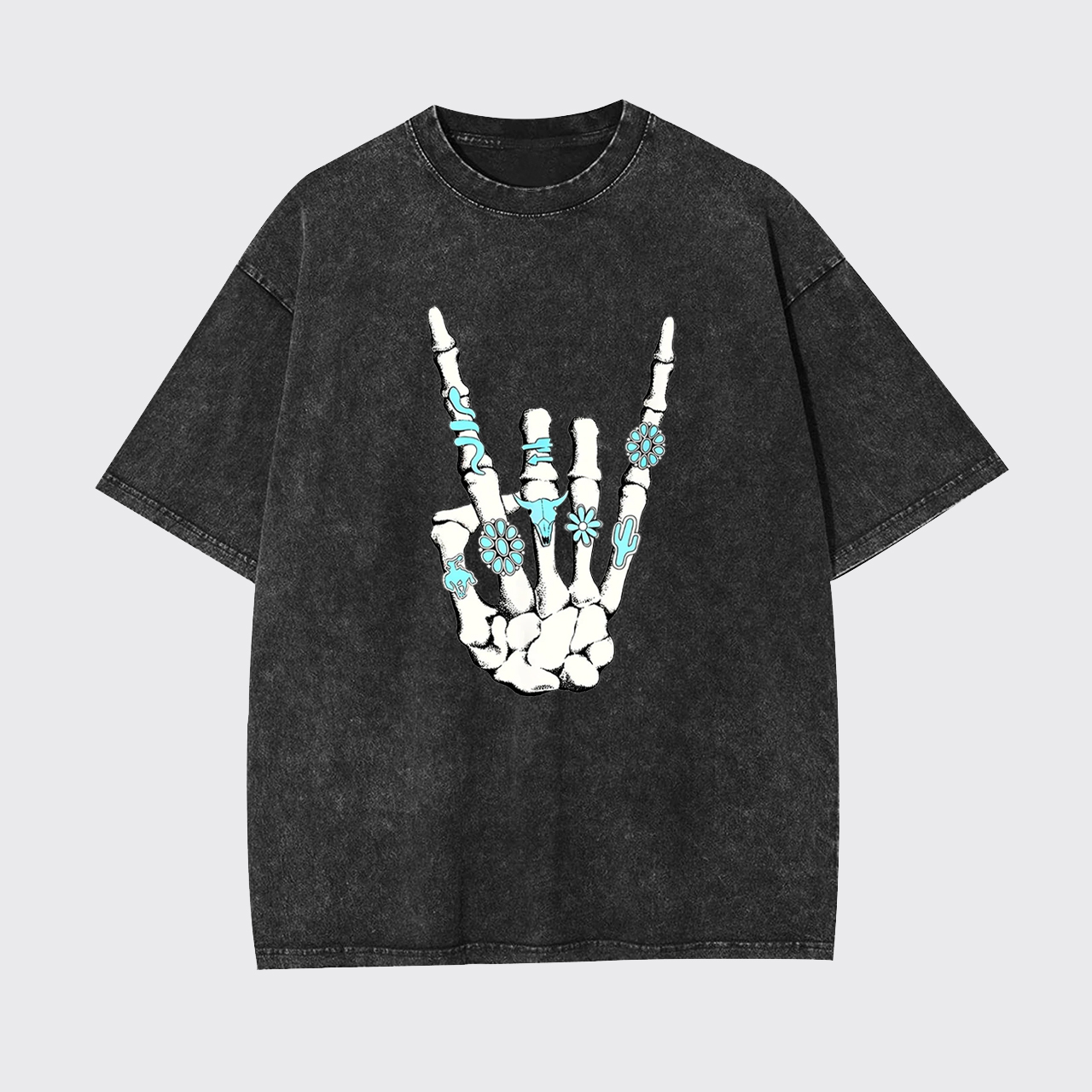 Western Rock On Skeleton Garment-dye Tees