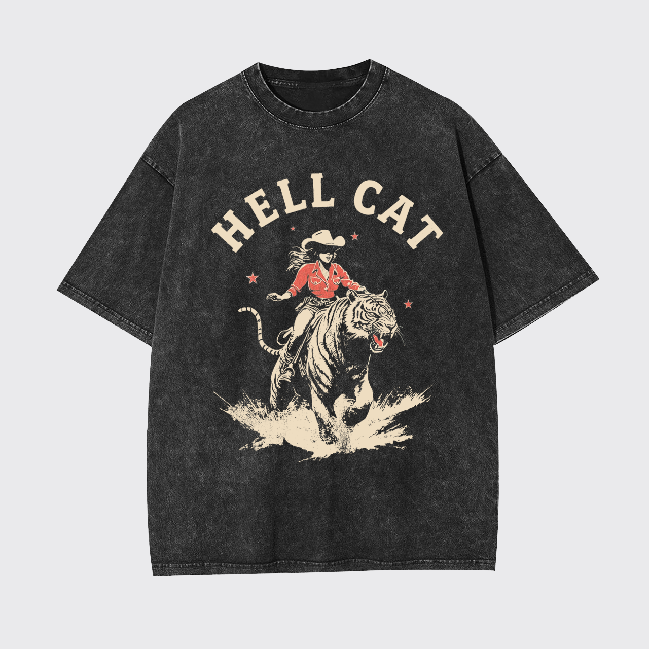 Vintage Cowgirl Hell Cat Garment-dye Tees