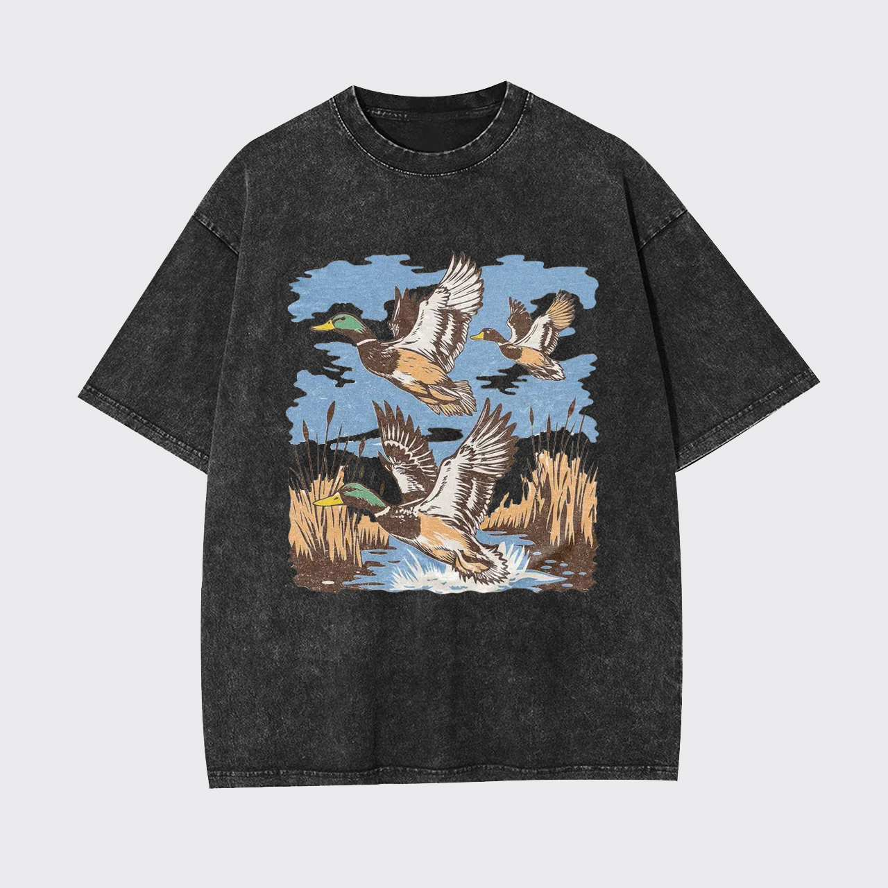 Vintage Nature Duck Hunting Garment-dye Tees