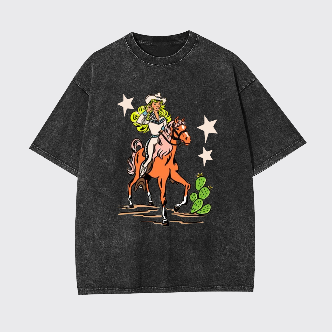 Retro Rodeo Cowgirl Garment-dye Tees