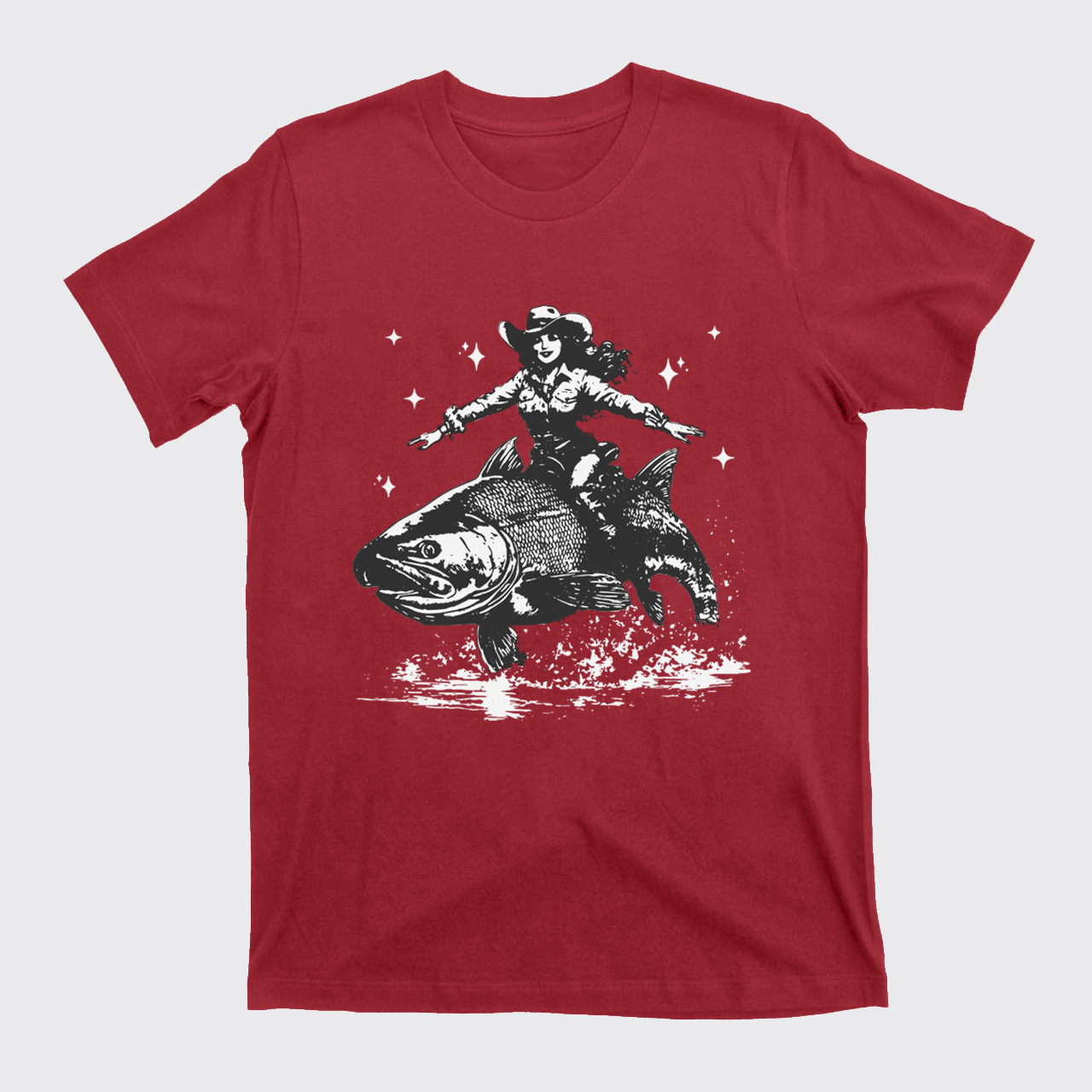 Cowgirl Riding A Fish T-Shirts