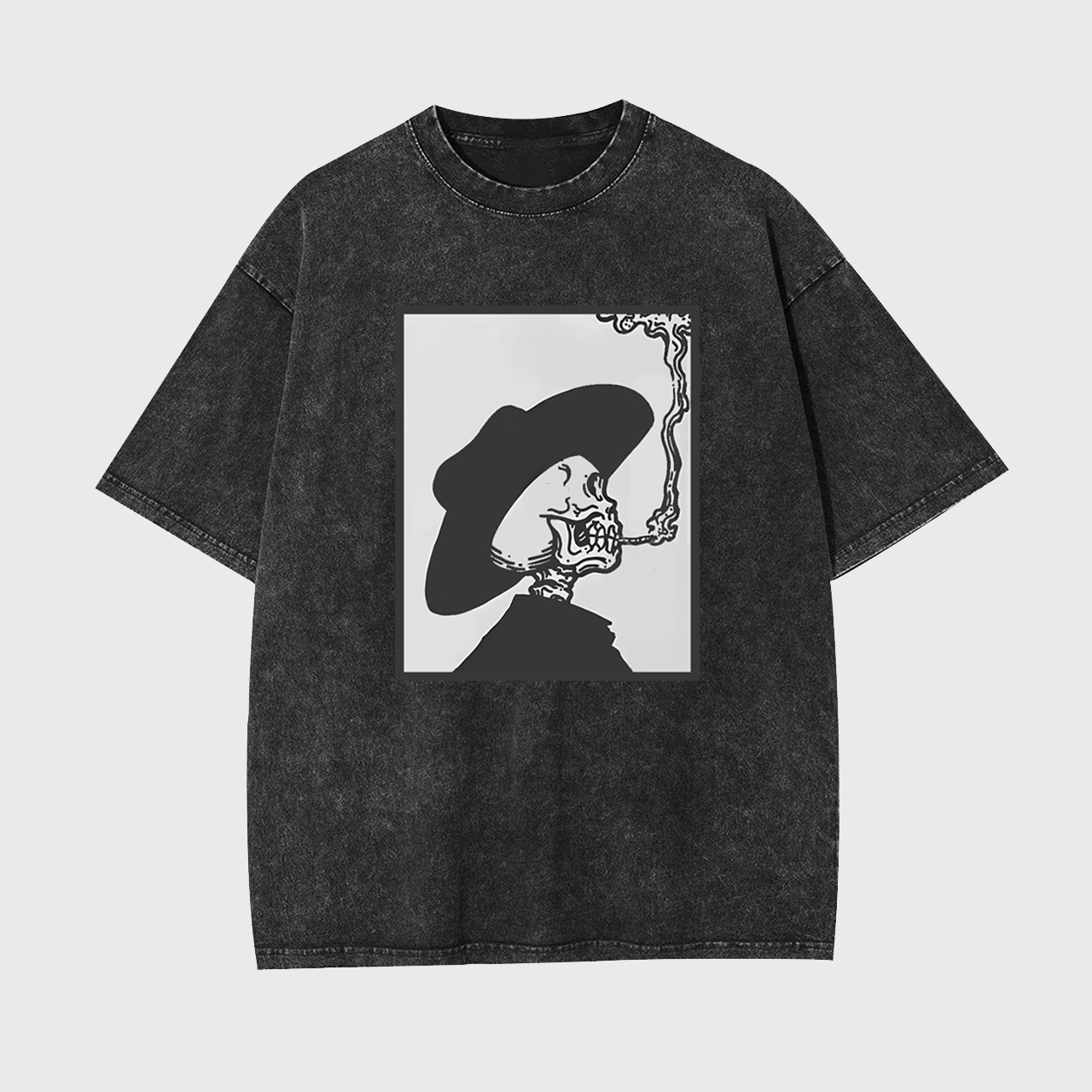 Smoking Cowboy Skeleton Garment-dye Tees