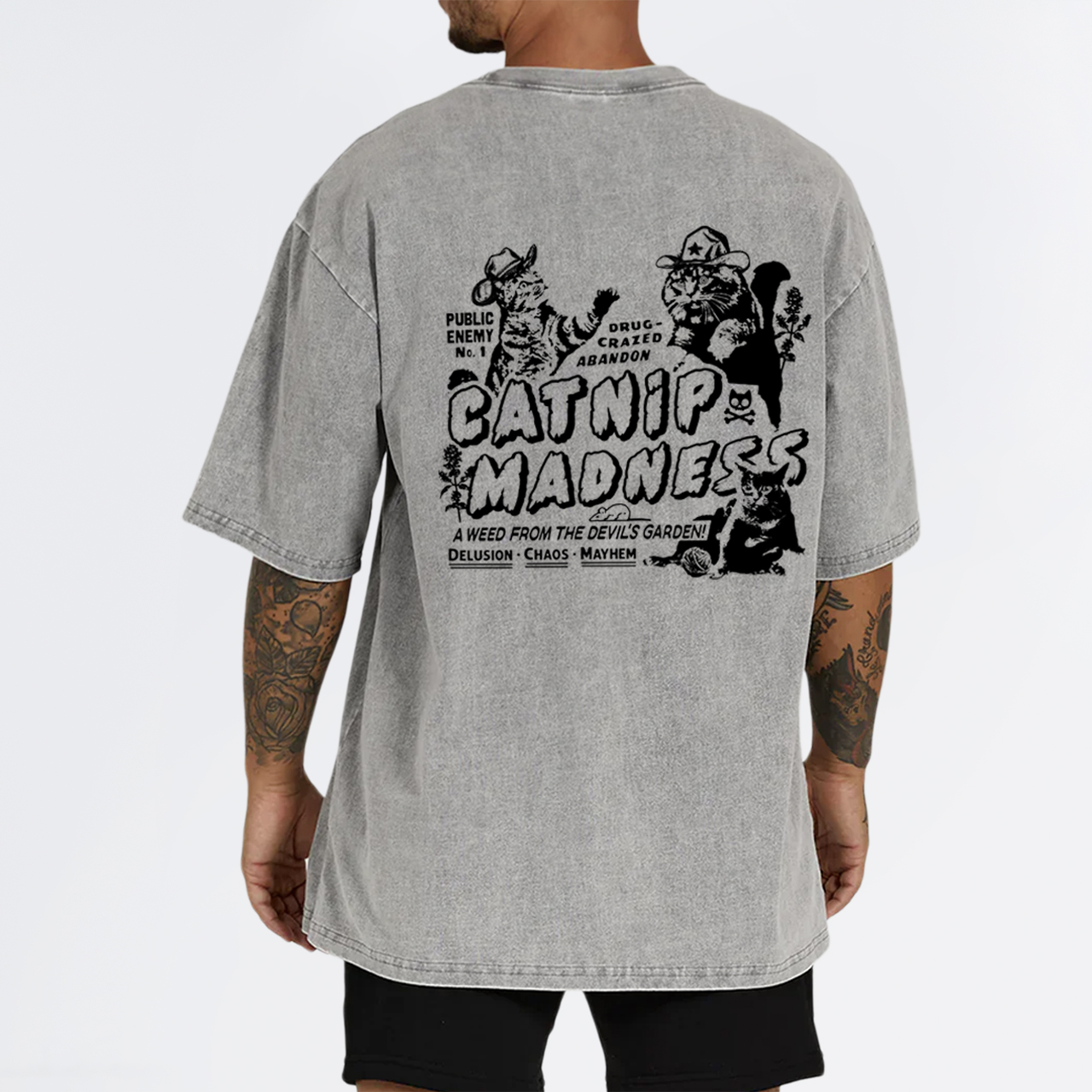 Funny with Crazy Cats Garment-dye Tees