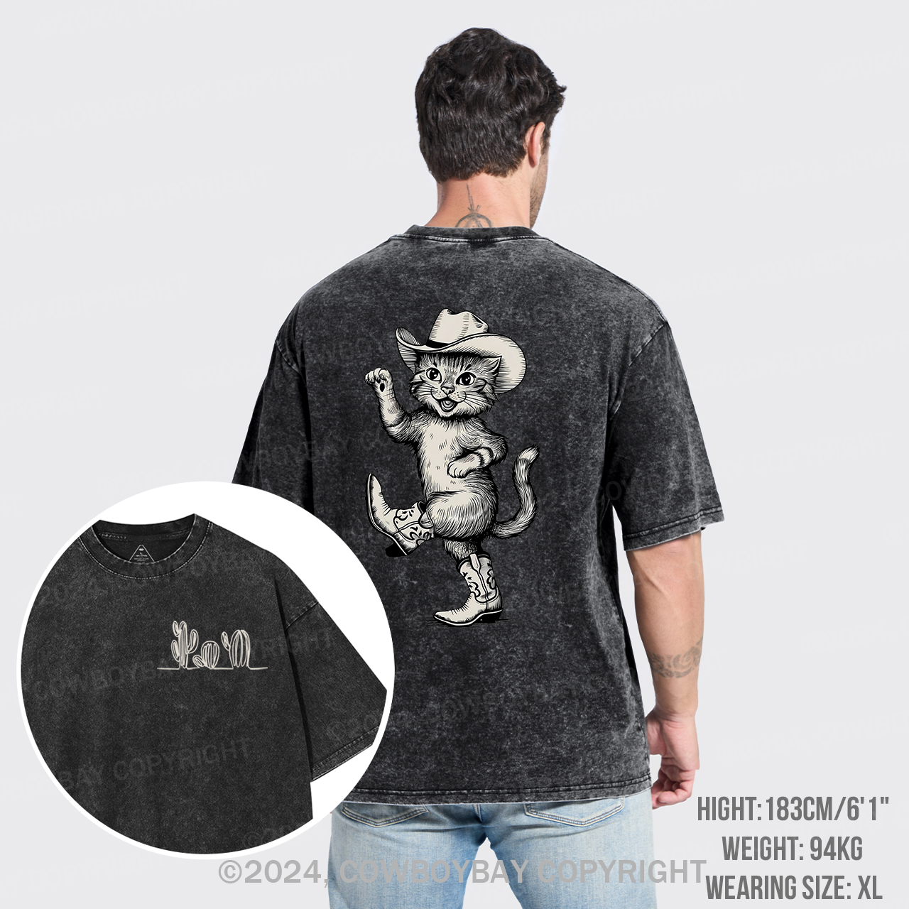 Dancing Cowboy Cat Garment-dye Tees