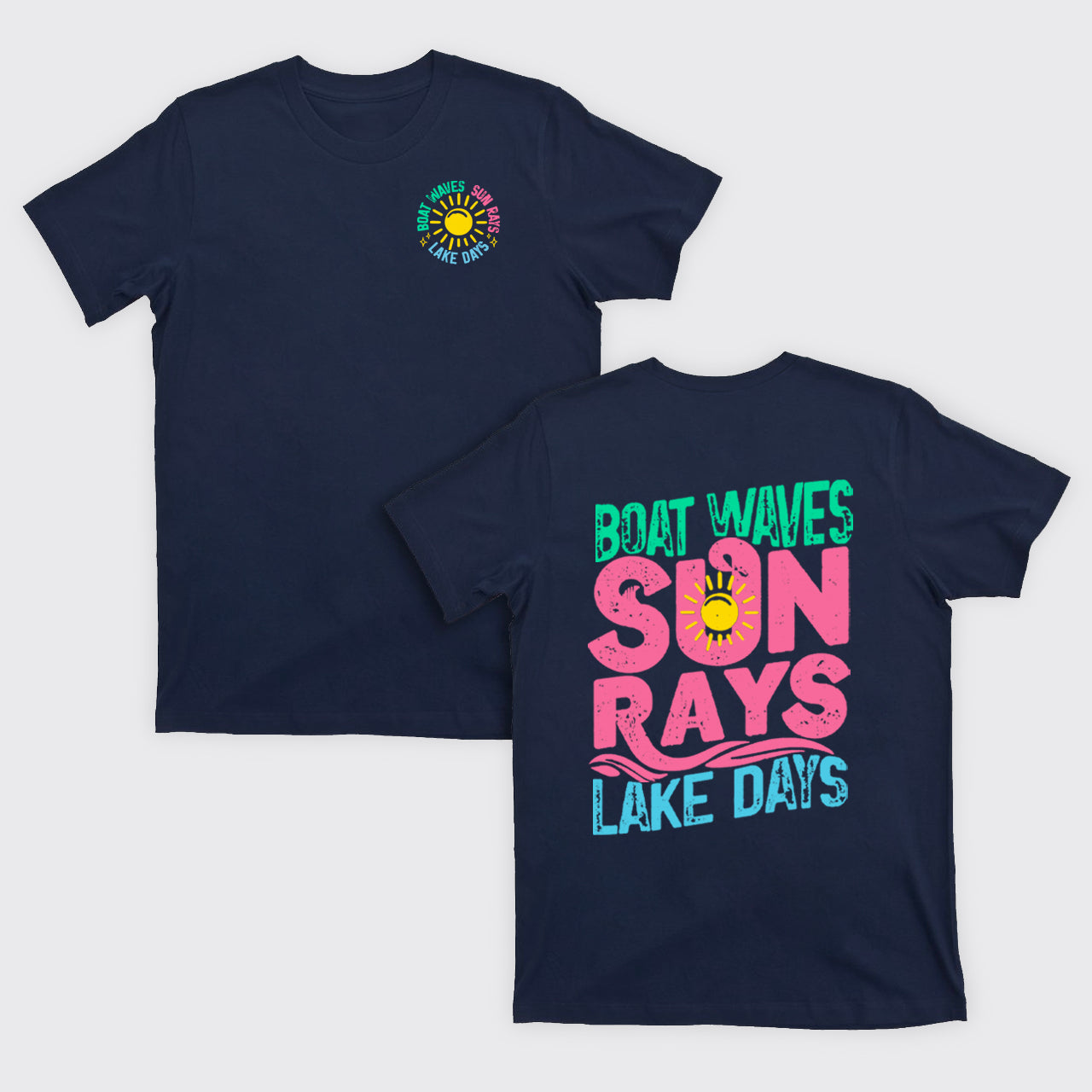 Boat Waves Sun Rays Lake Days T-Shirts