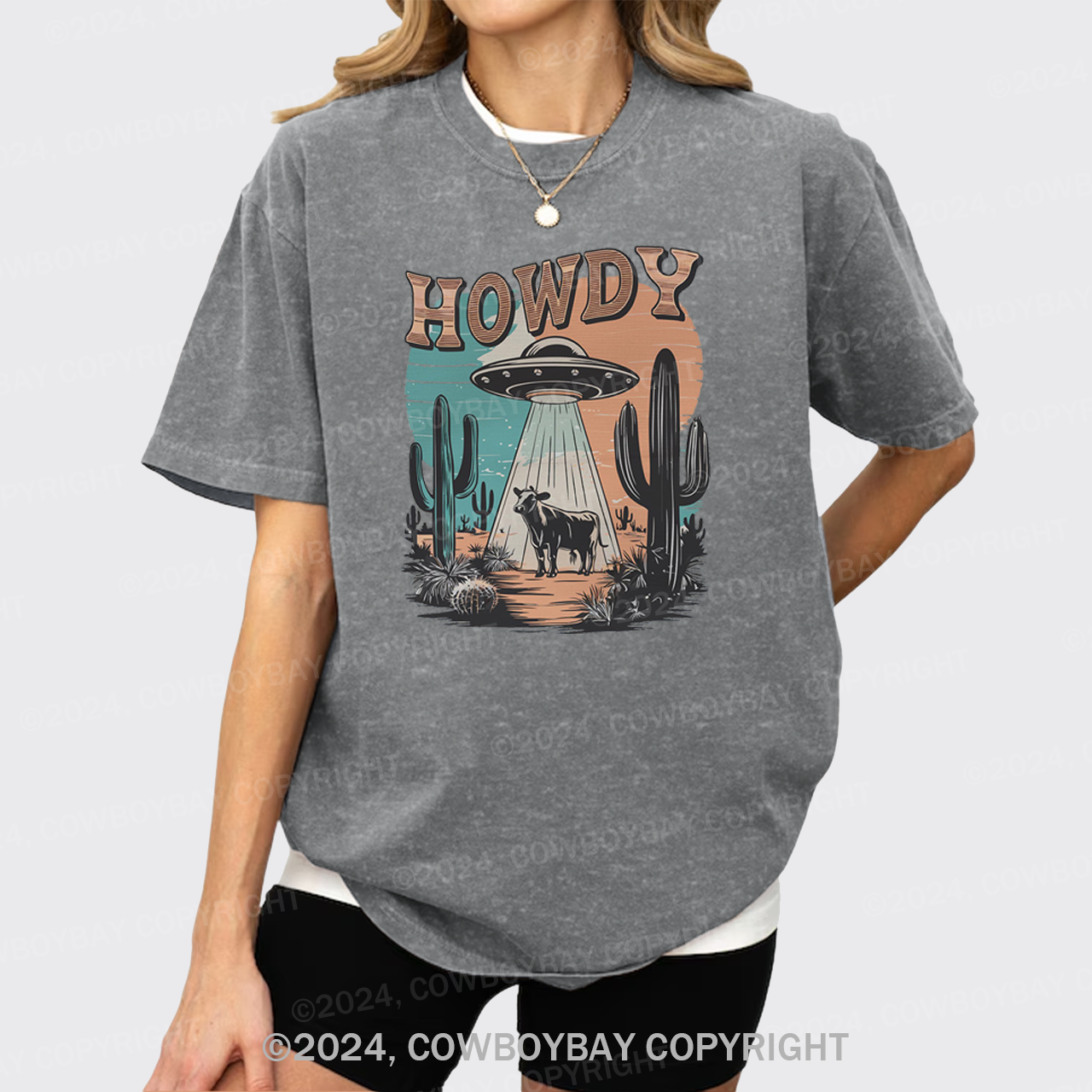 Western UFO,HOWDY Garment-dye Tees