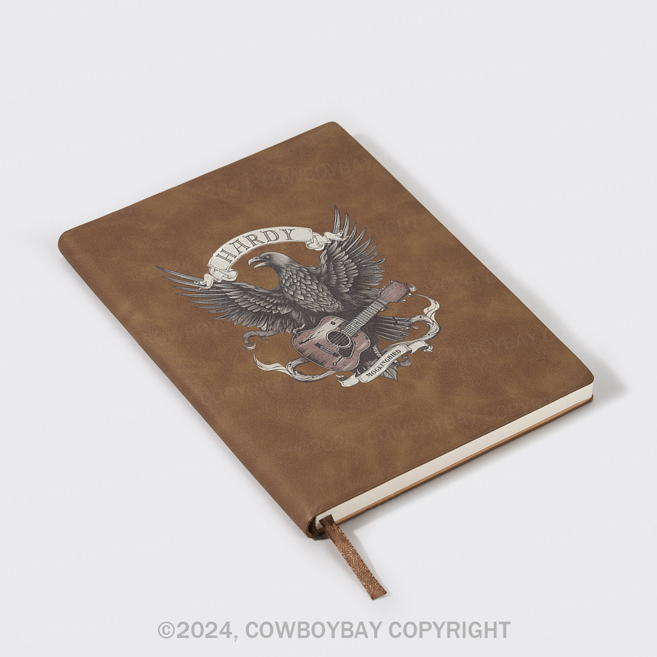 A5 Vintage Sheepbark Notebook-Hardy Vintage Crow Western Country Music