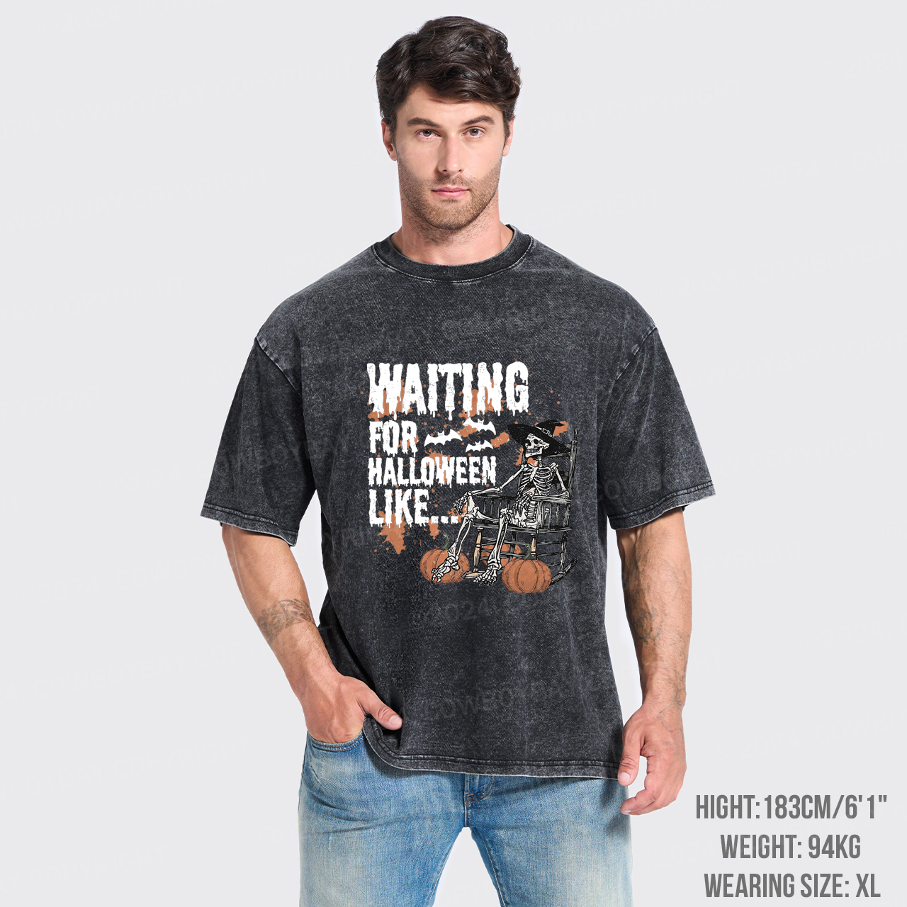 Waiting For Halloween Like Garment-dye Tees