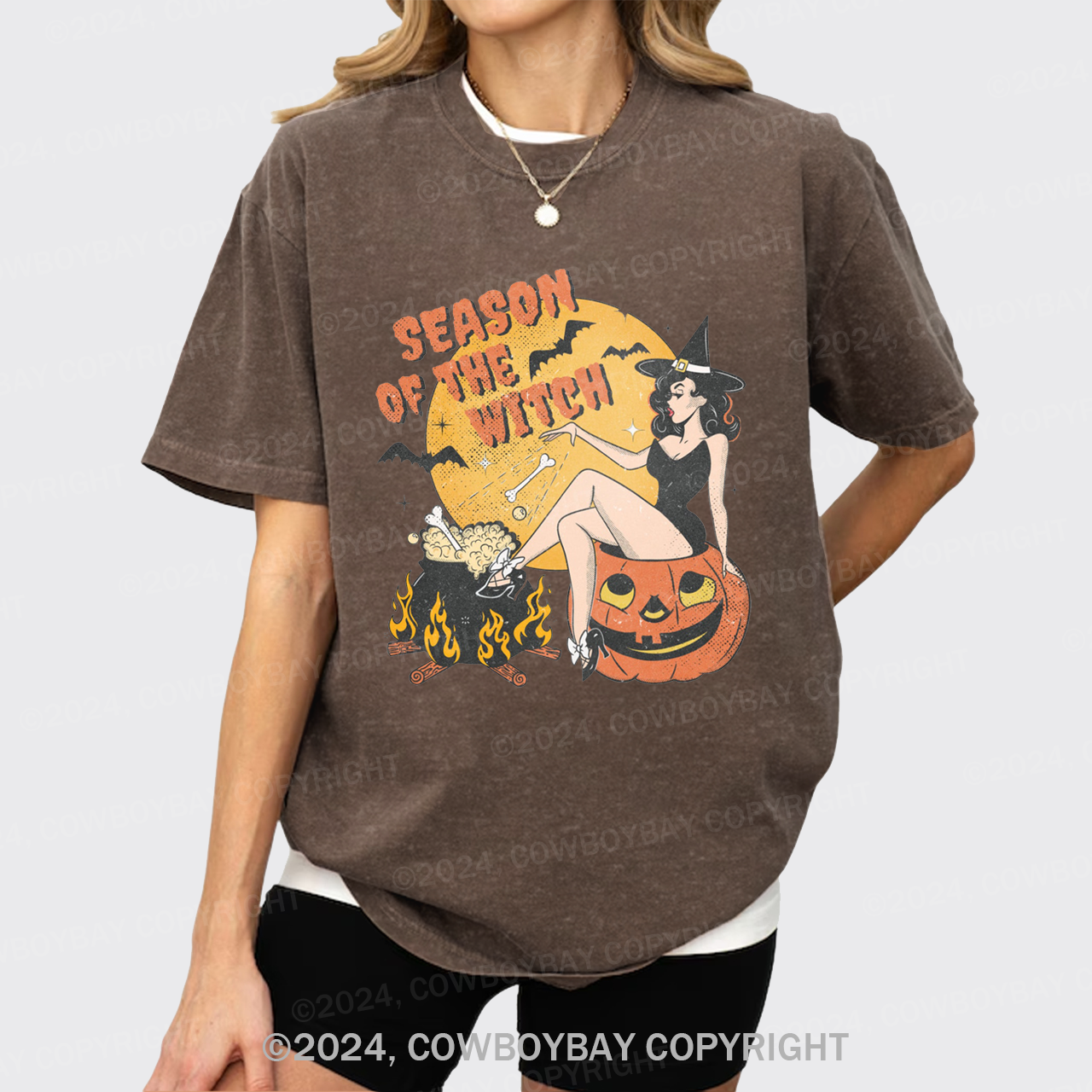 Season Of The Witch Halloween Garment-dye Tees