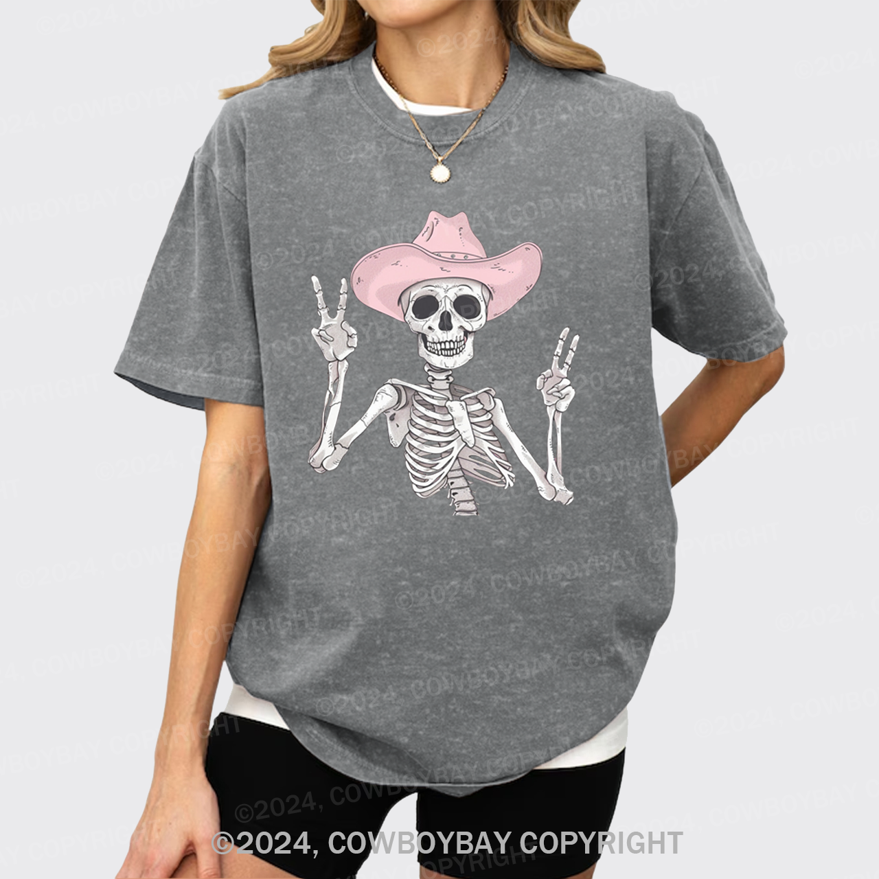 The Pink Skull Is Halloween Garment-dye Tees