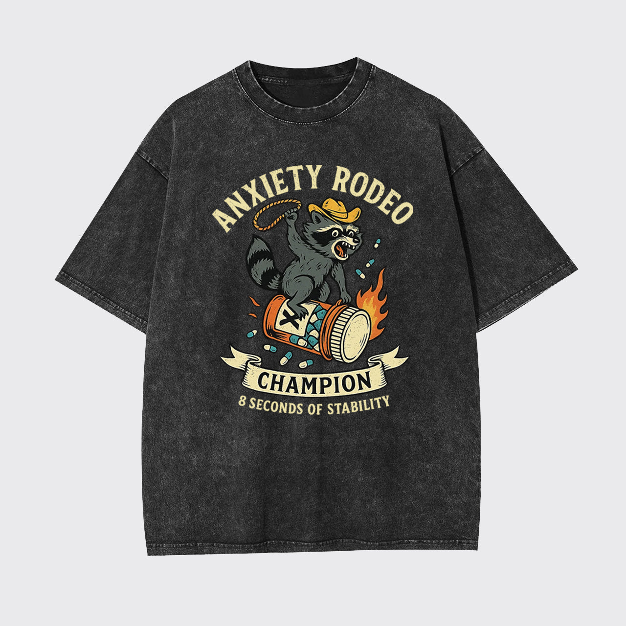 Anxiety 8 Seconds of Stability Garment-dye Tees