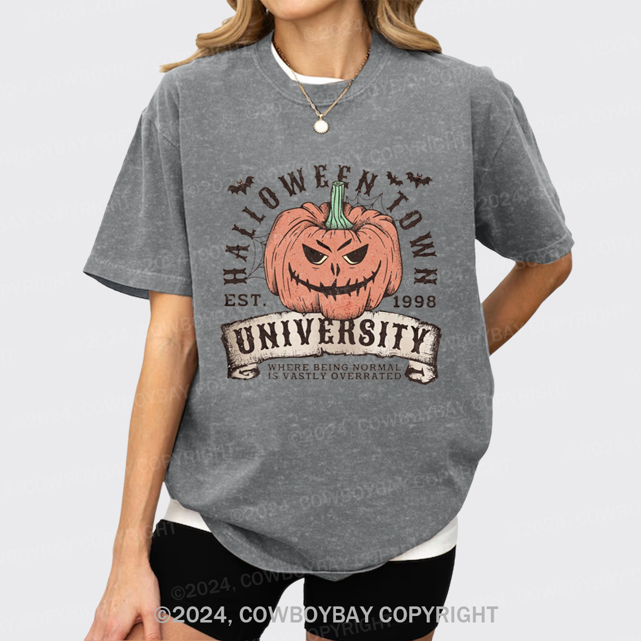 Halloween Town Fall Pumpkin Garment-dye Tees
