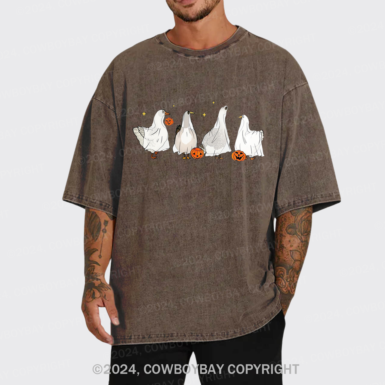 Halloween Ghost Ducks Garment-dye Tees