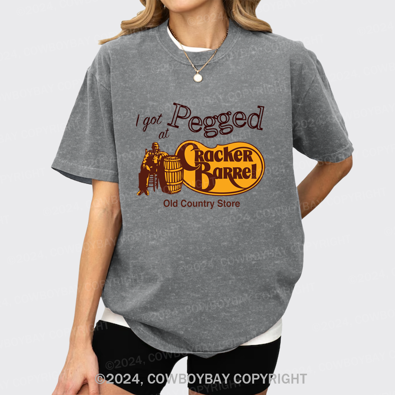 I Got Pegged at Cracker Barrel Old Country Store Garment-dye Tees
