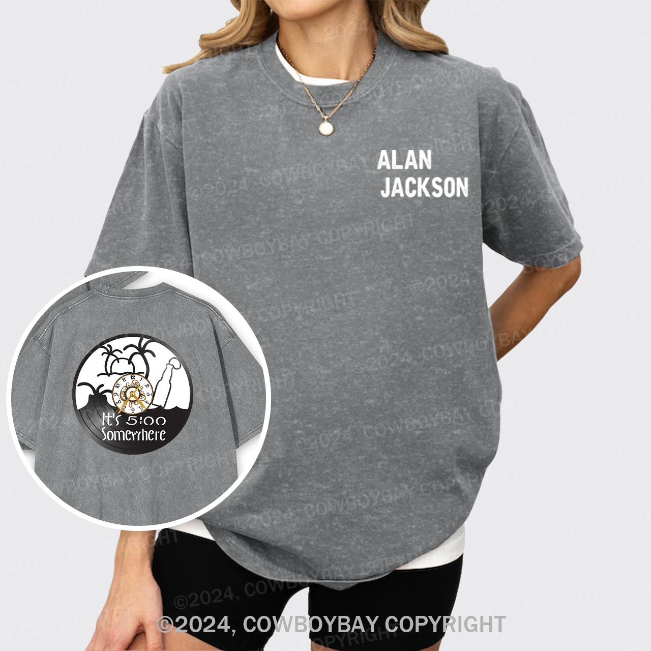 It's 5:0 Clock Somewhere Alan Jackson Garment-dye Tees
