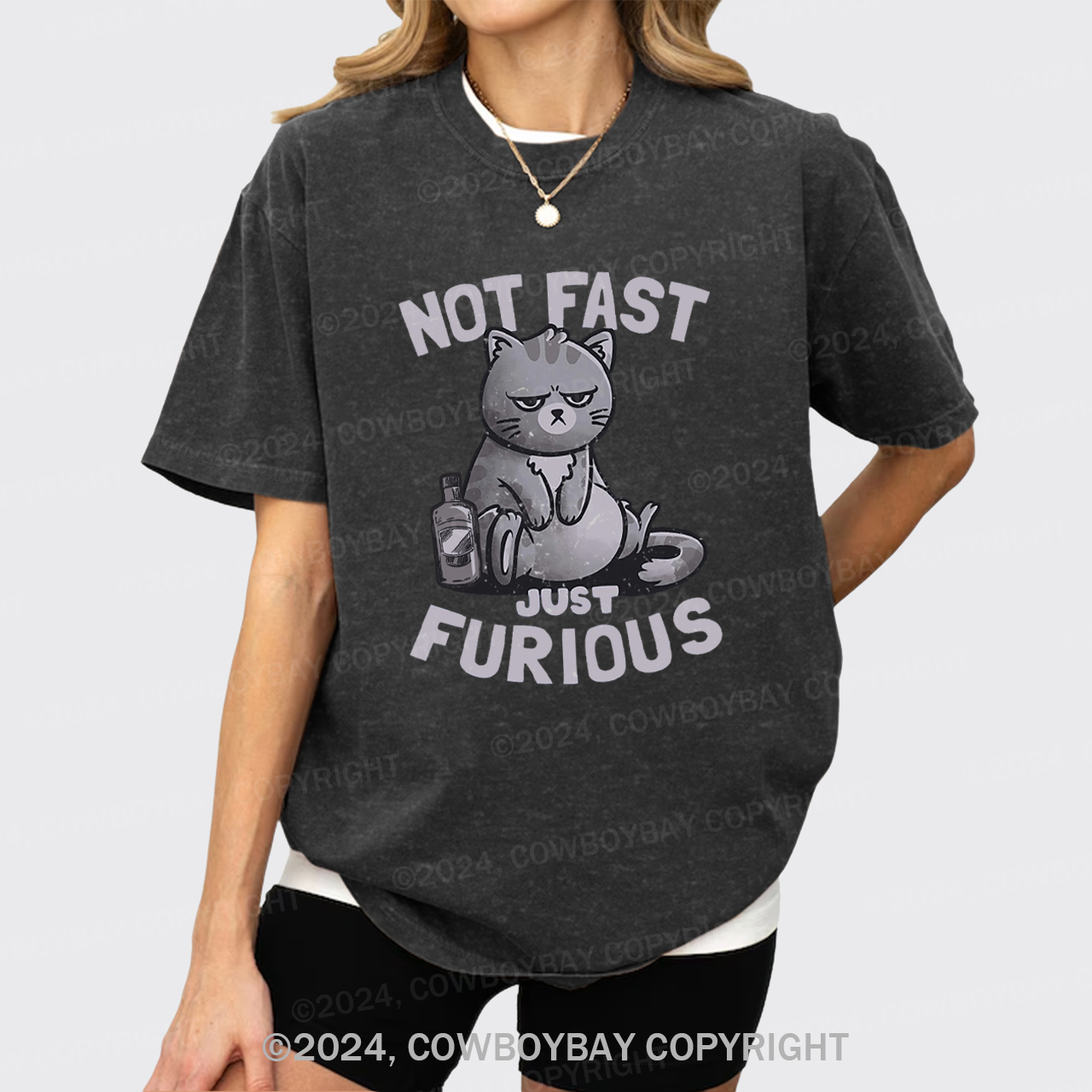 Not Fast Just Furious Cat Garment-dye Tees