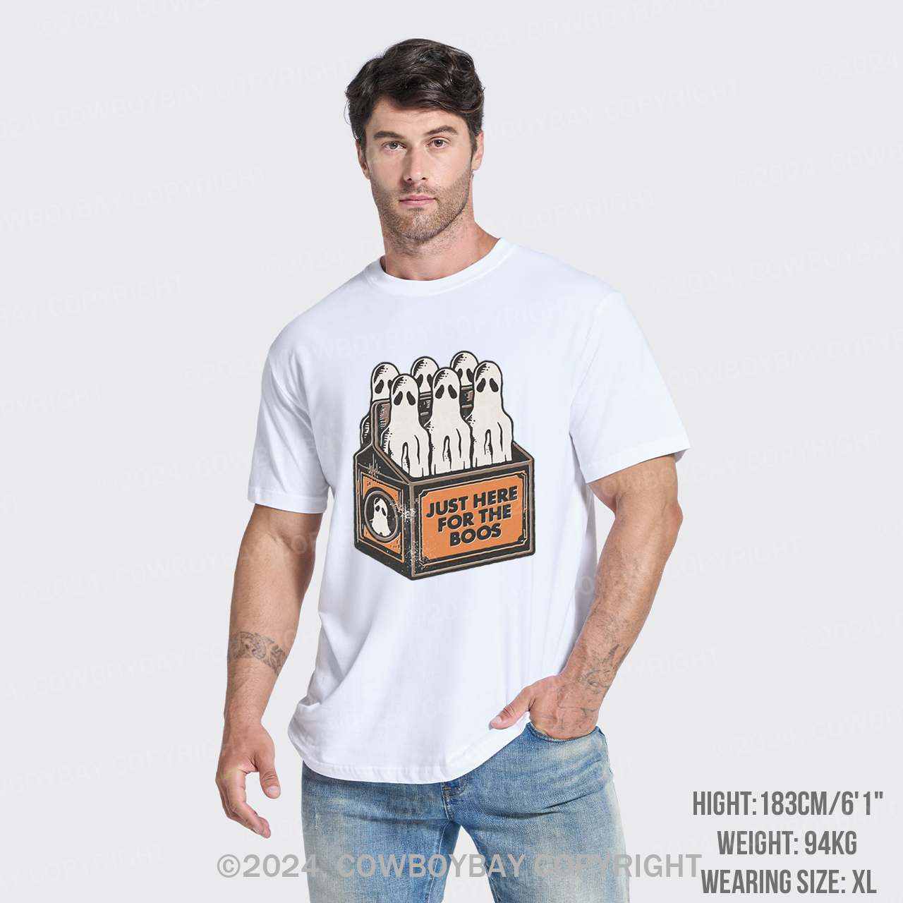 Here For The Boos 6 Pack Booze Ghost Beer Bottles T-Shirts