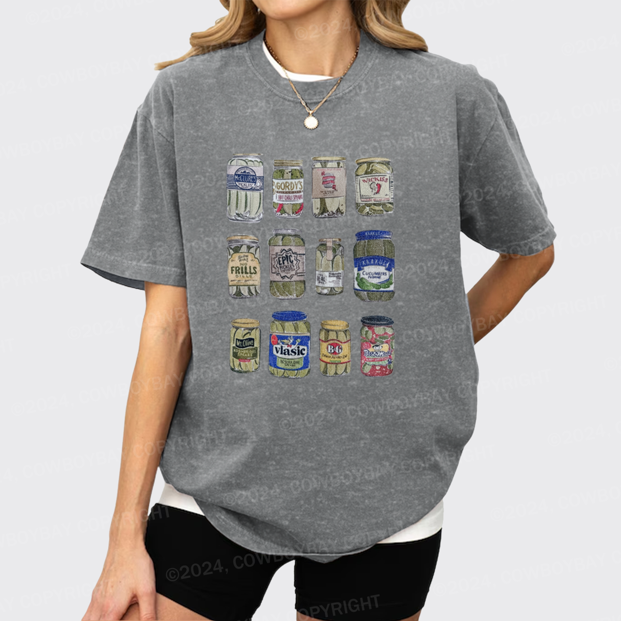 Vintage Canned Pickles Funny Garment-dye Tees