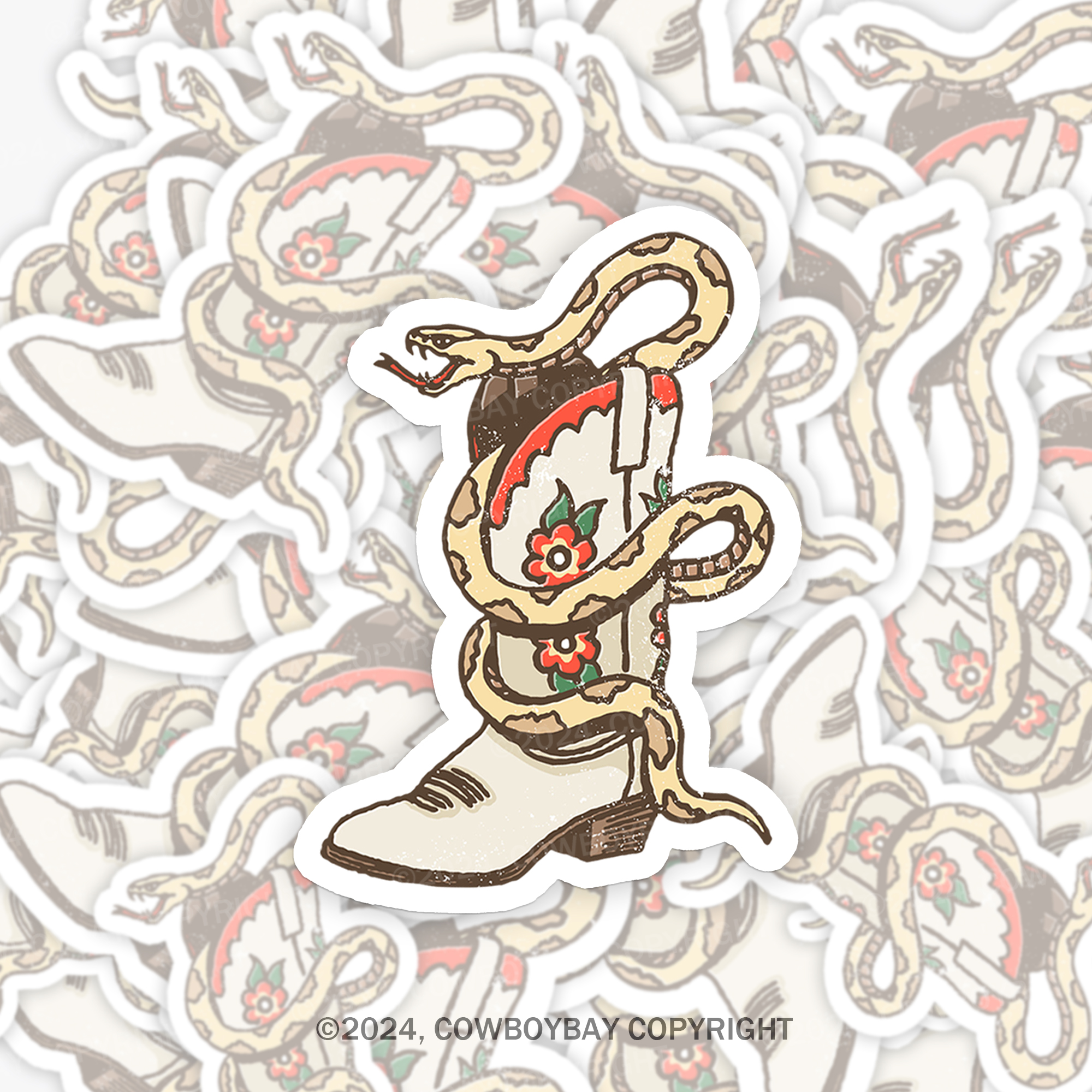 Snake in the Boot Sticker 