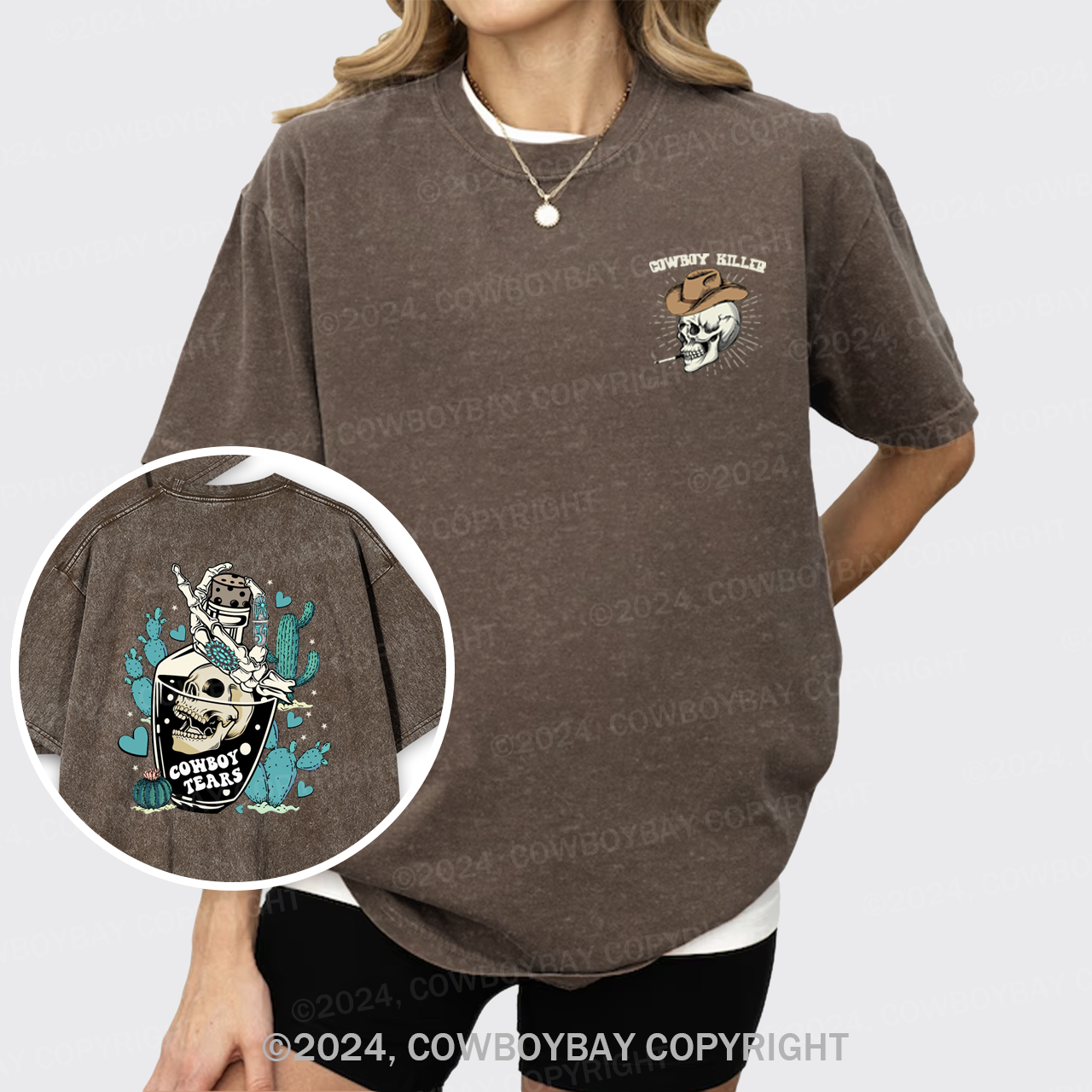 Western Turquoise Jewelry Garment-dye Tees