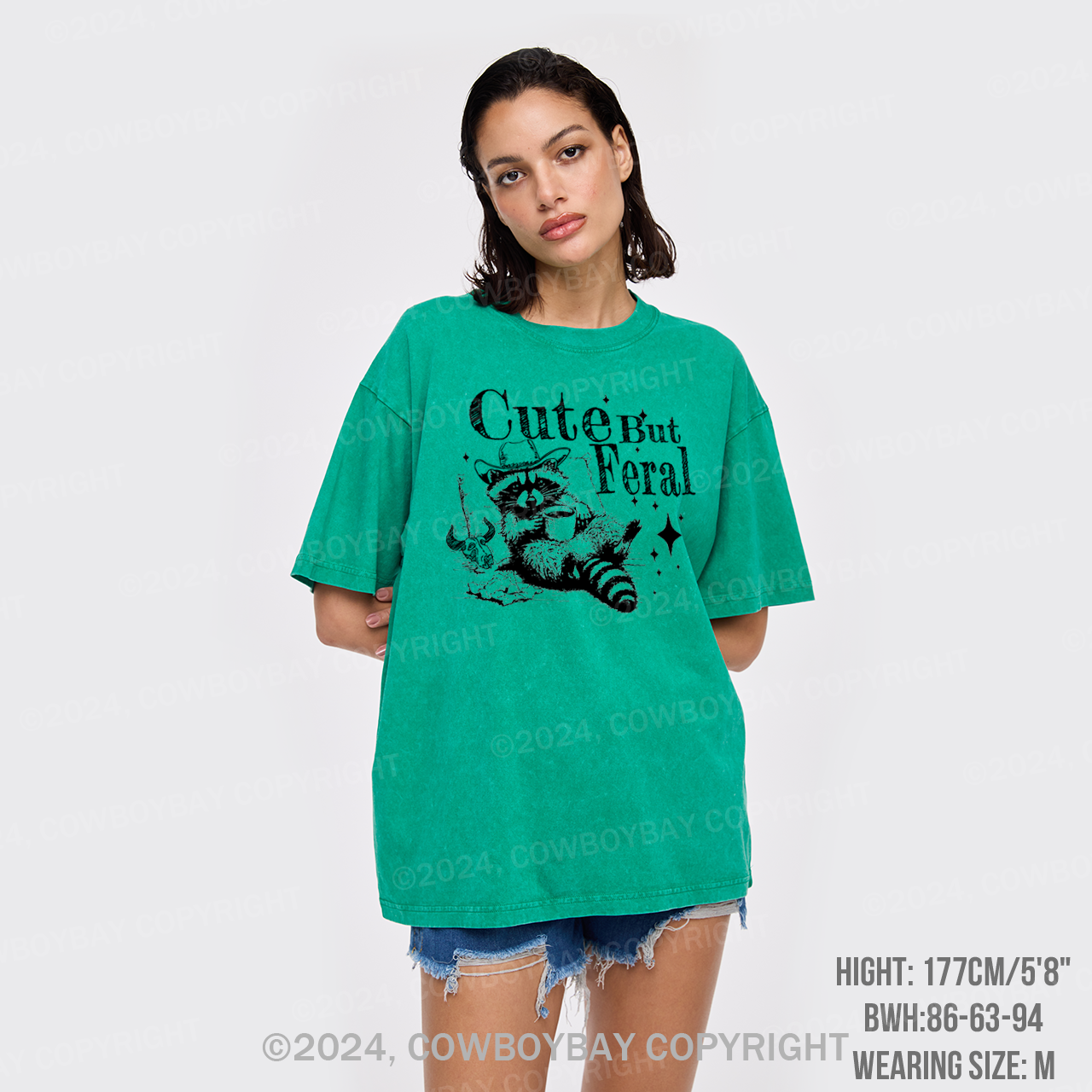Cute but Feral Raccoon Garment-dye Tees