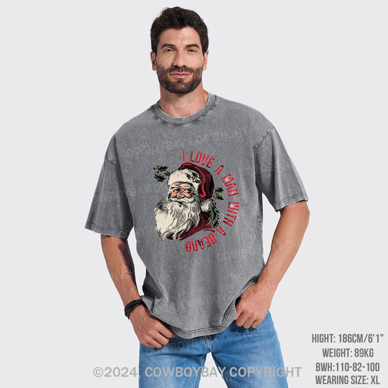 I Love A Man With A Beard Garment-dye Tees