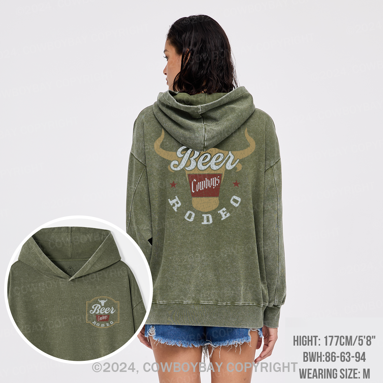 New Beer Rodeo Cowboys Garment-Dye Hoodies