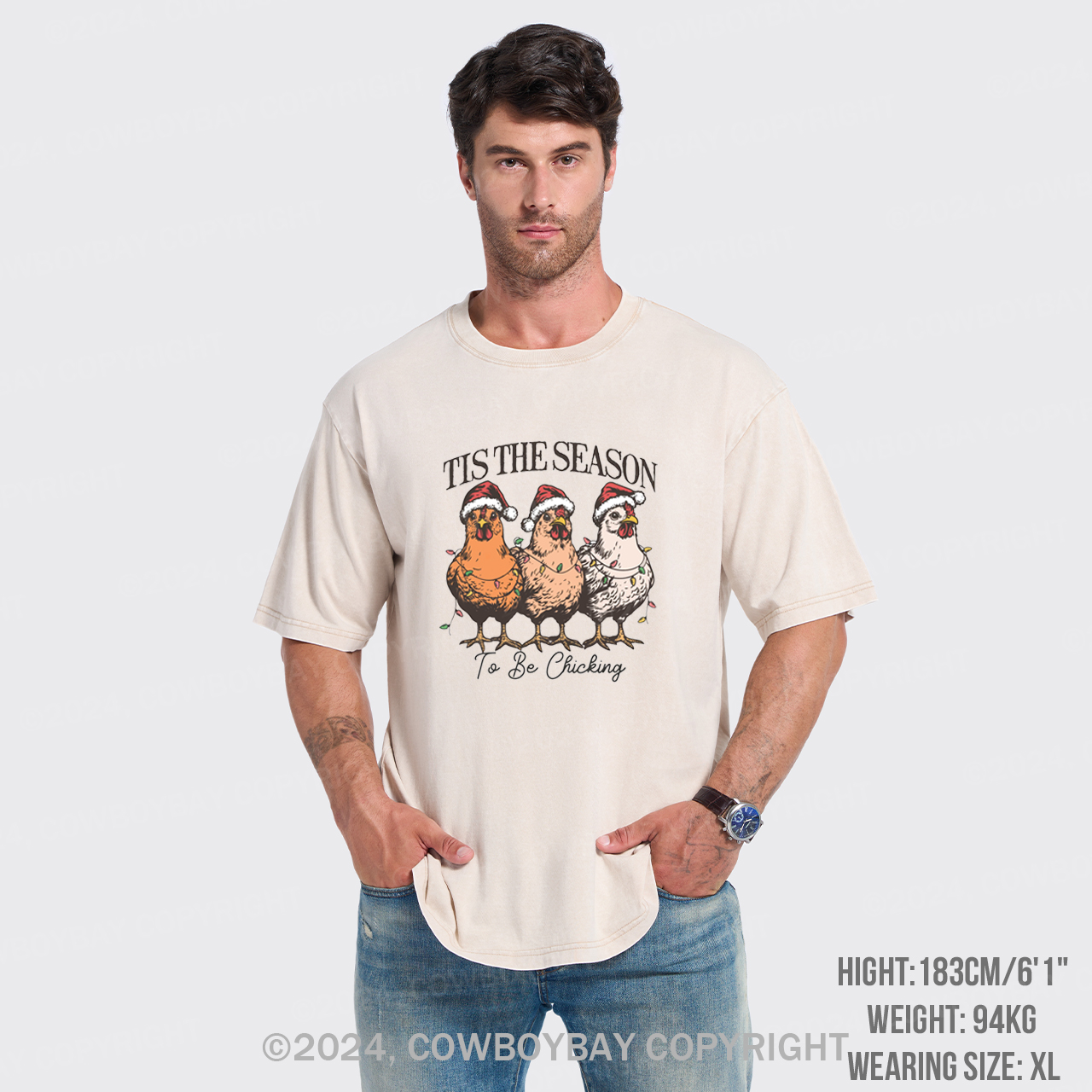 Tis The Season To Be Chicking Garment-dye Tees