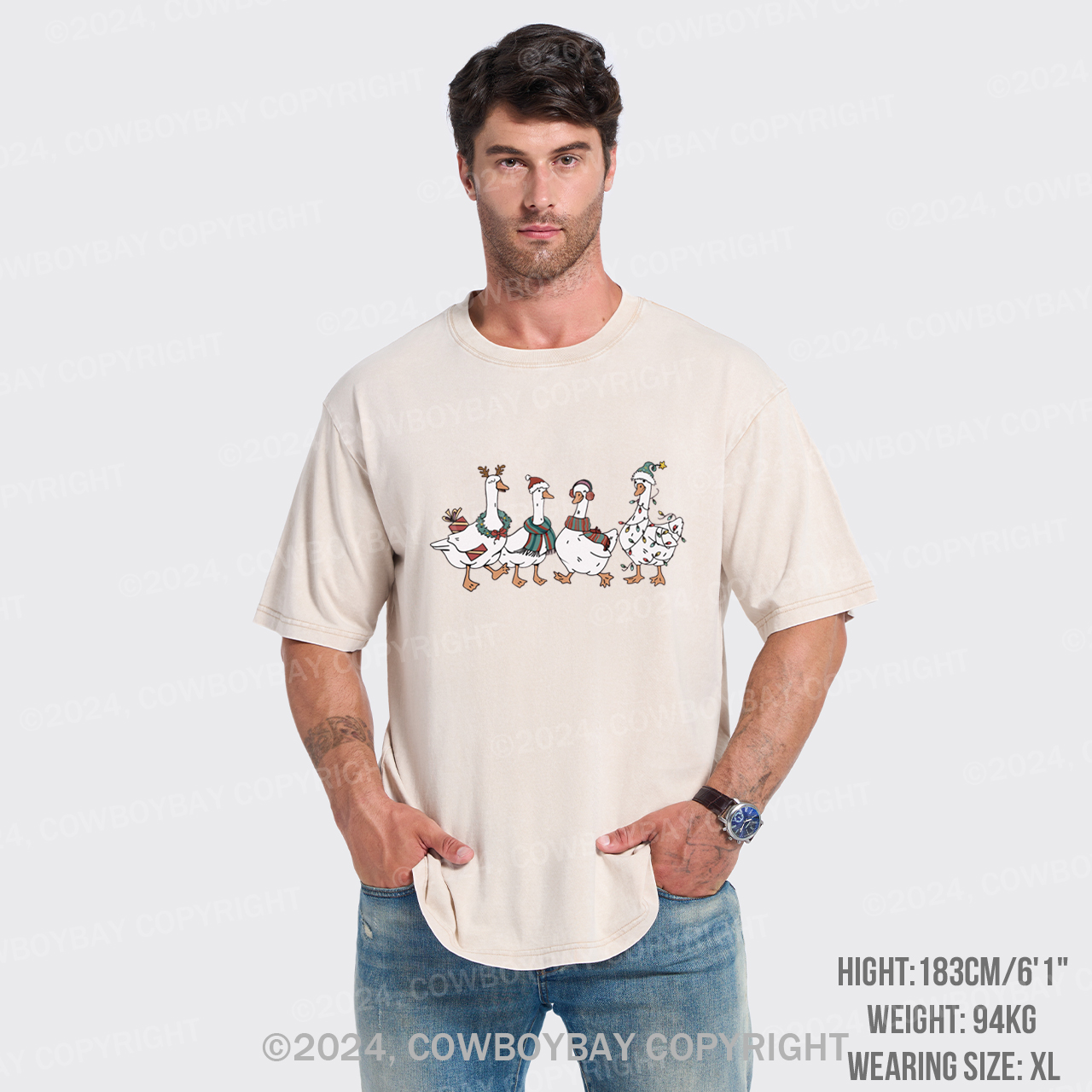 Christmas Silly Goose Garment-dye Tees