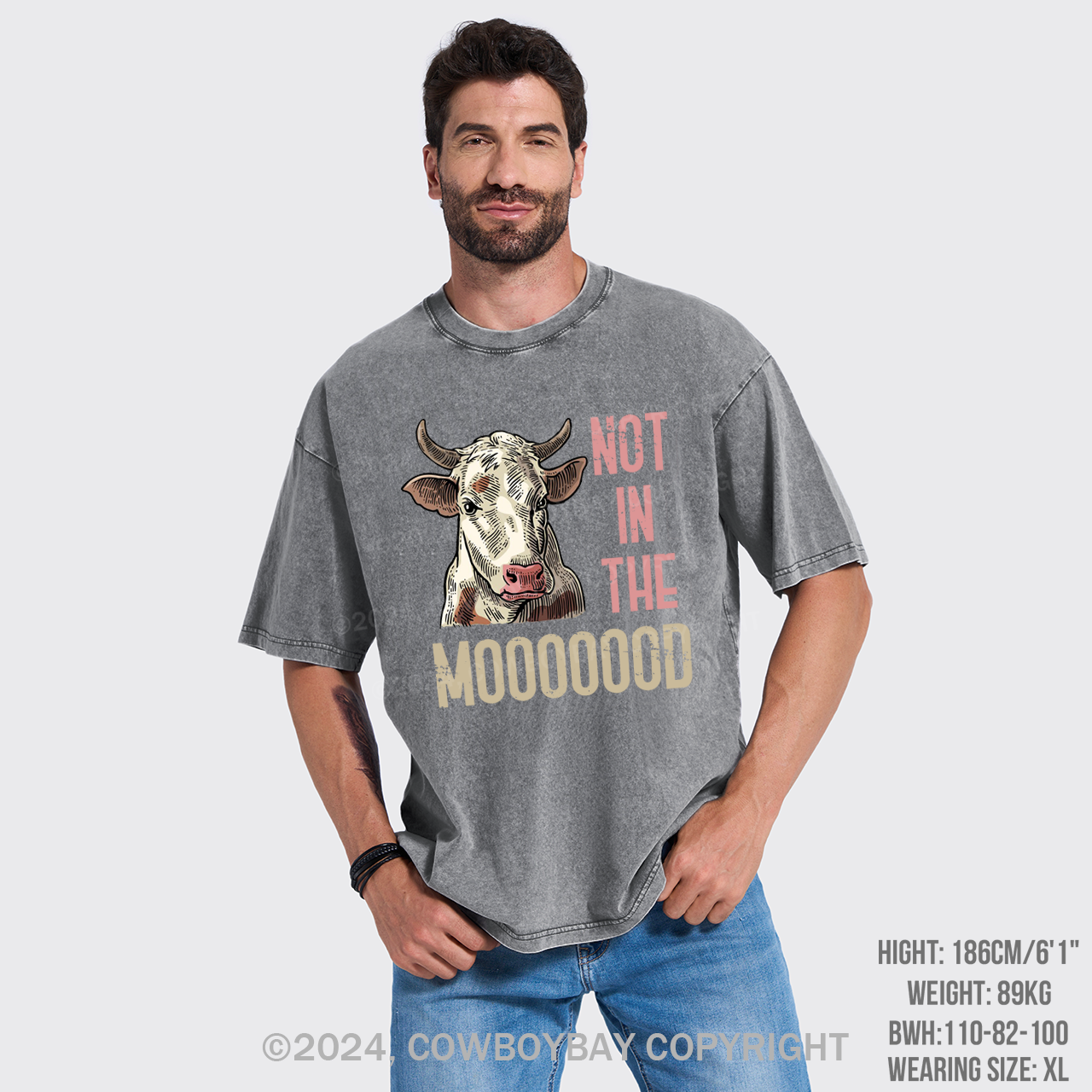 Funny Farmer Quote Cow Garment-dye Tees