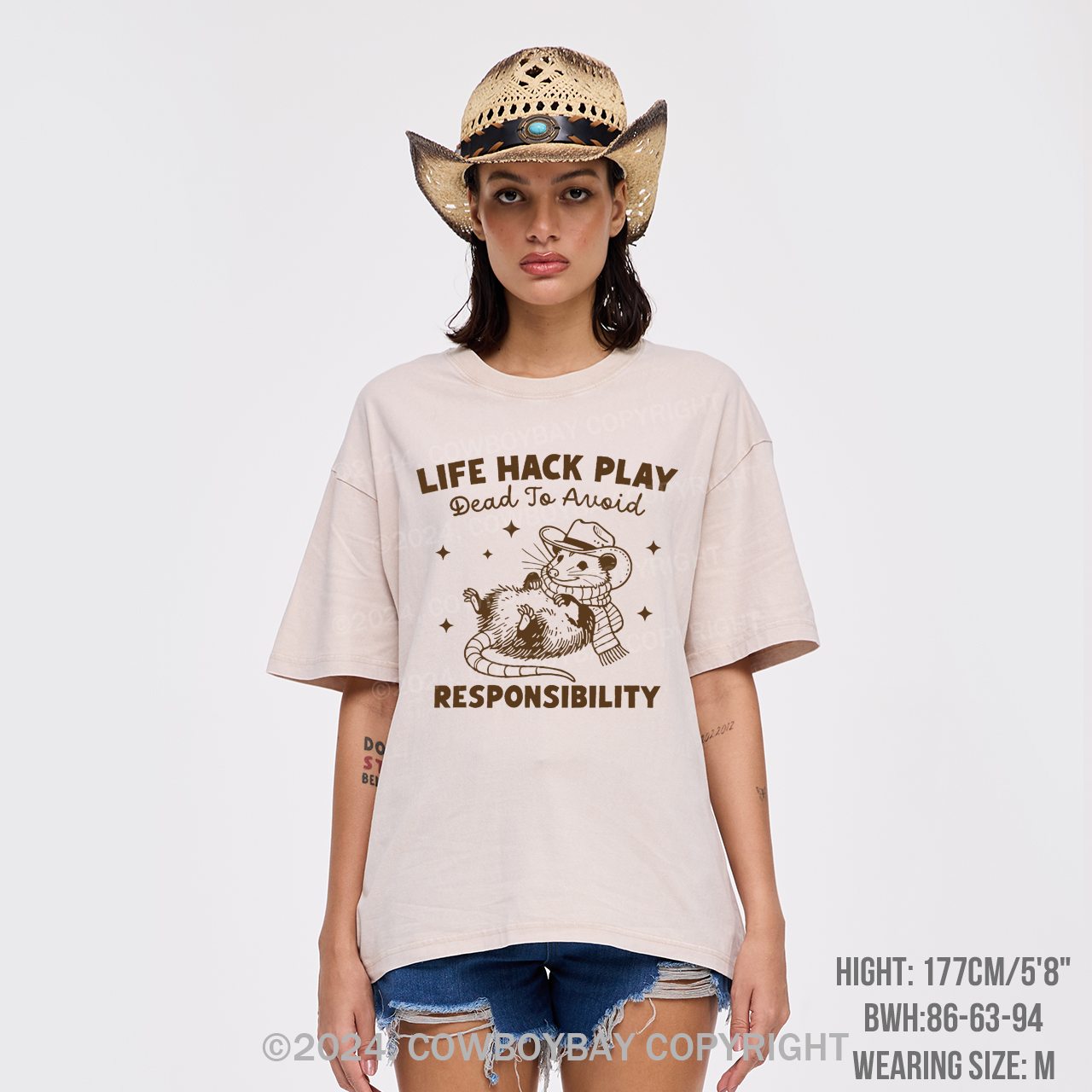 Life Hack Play Dead To Avoid Responsibility Garment-dye Tees