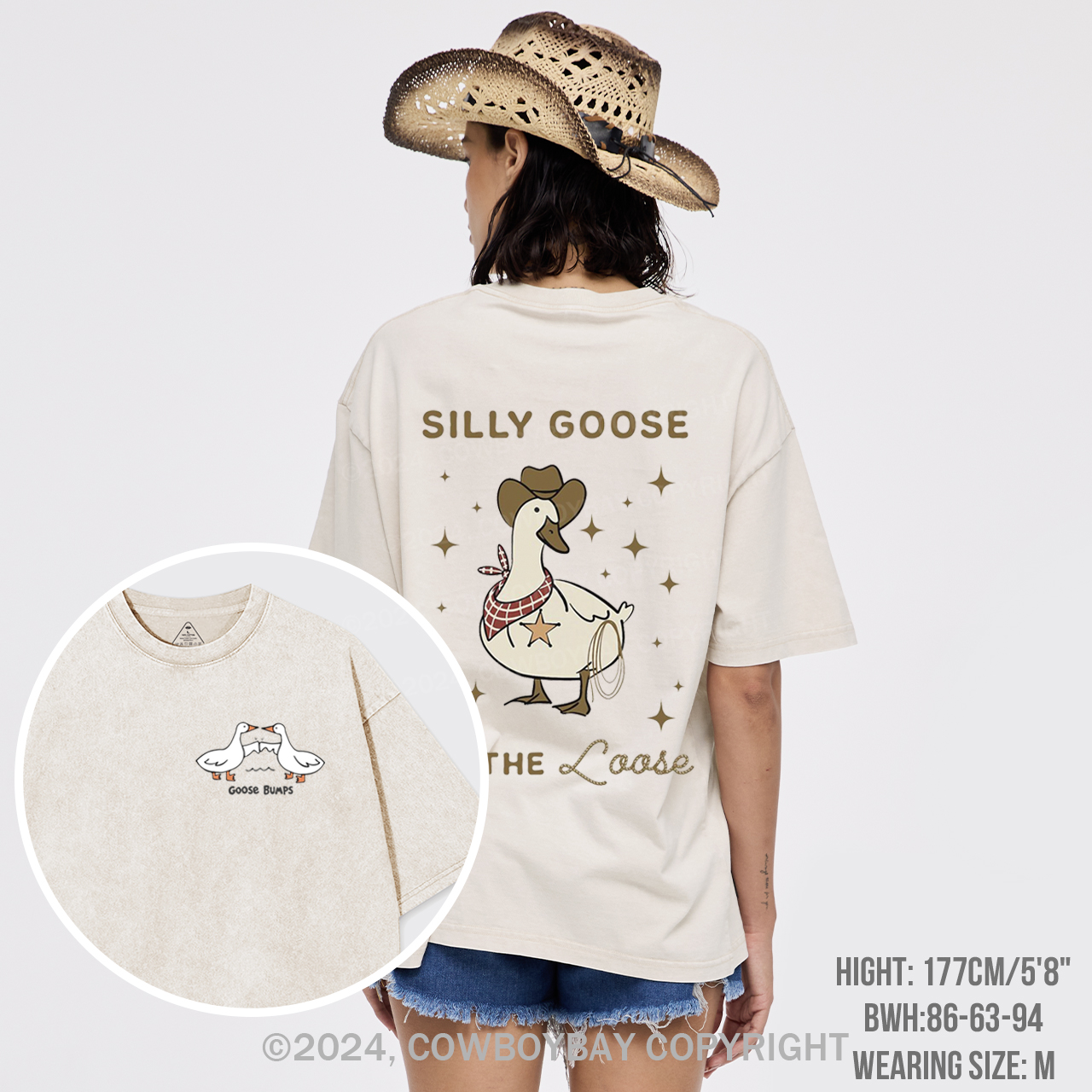 Retro Silly Goose On The Loose Garment-dye Tees