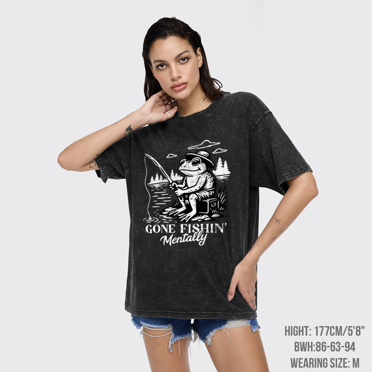 Funny Frog-Gone Fishin' Garment-dye Tees