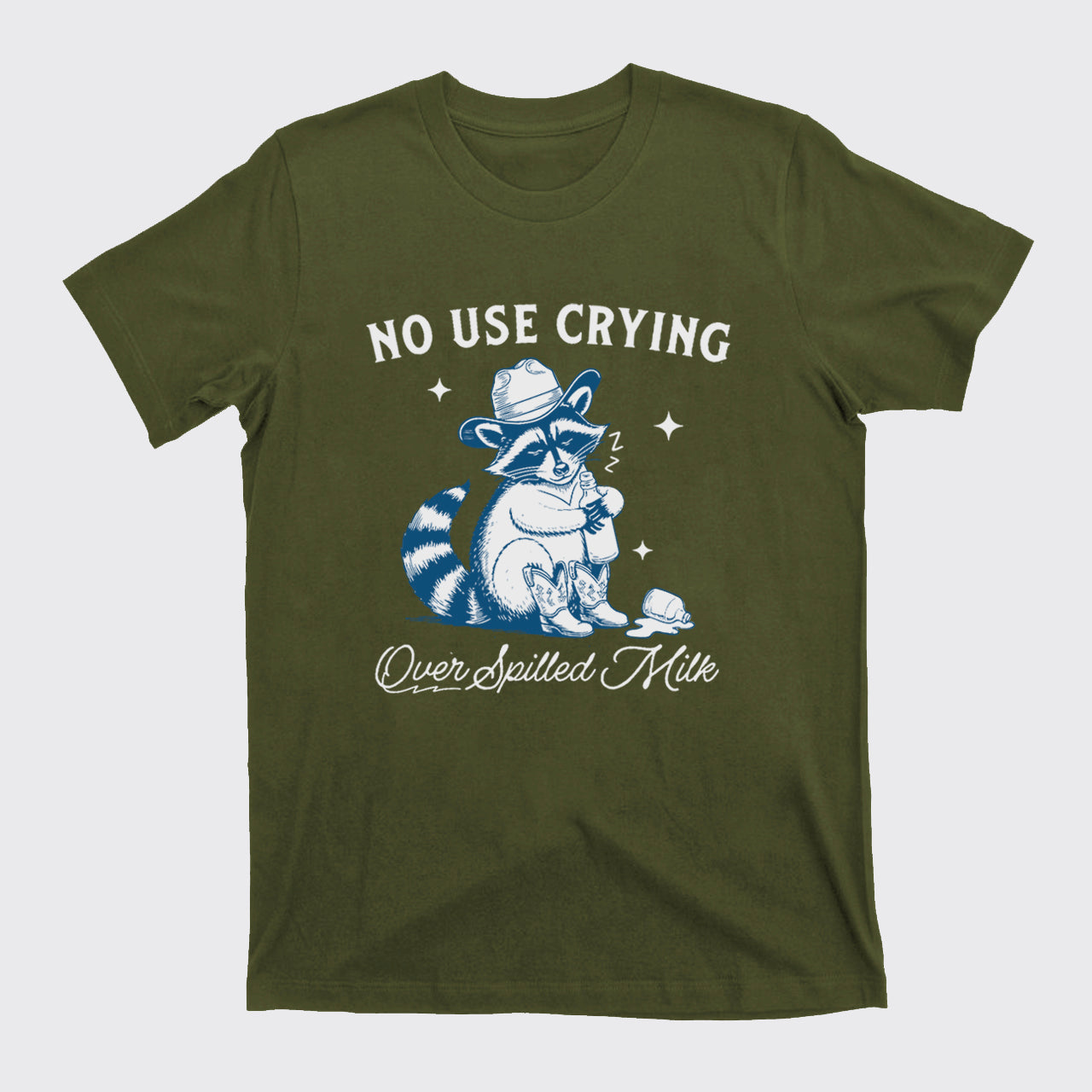 Funny Raccoon-No Use Crying Over Spilled Milk T-Shirts