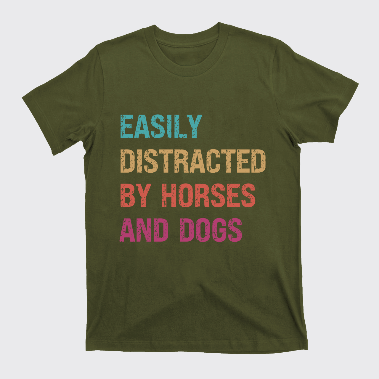 Personalized Easily Distracted by Horses And Dogs T-Shirts