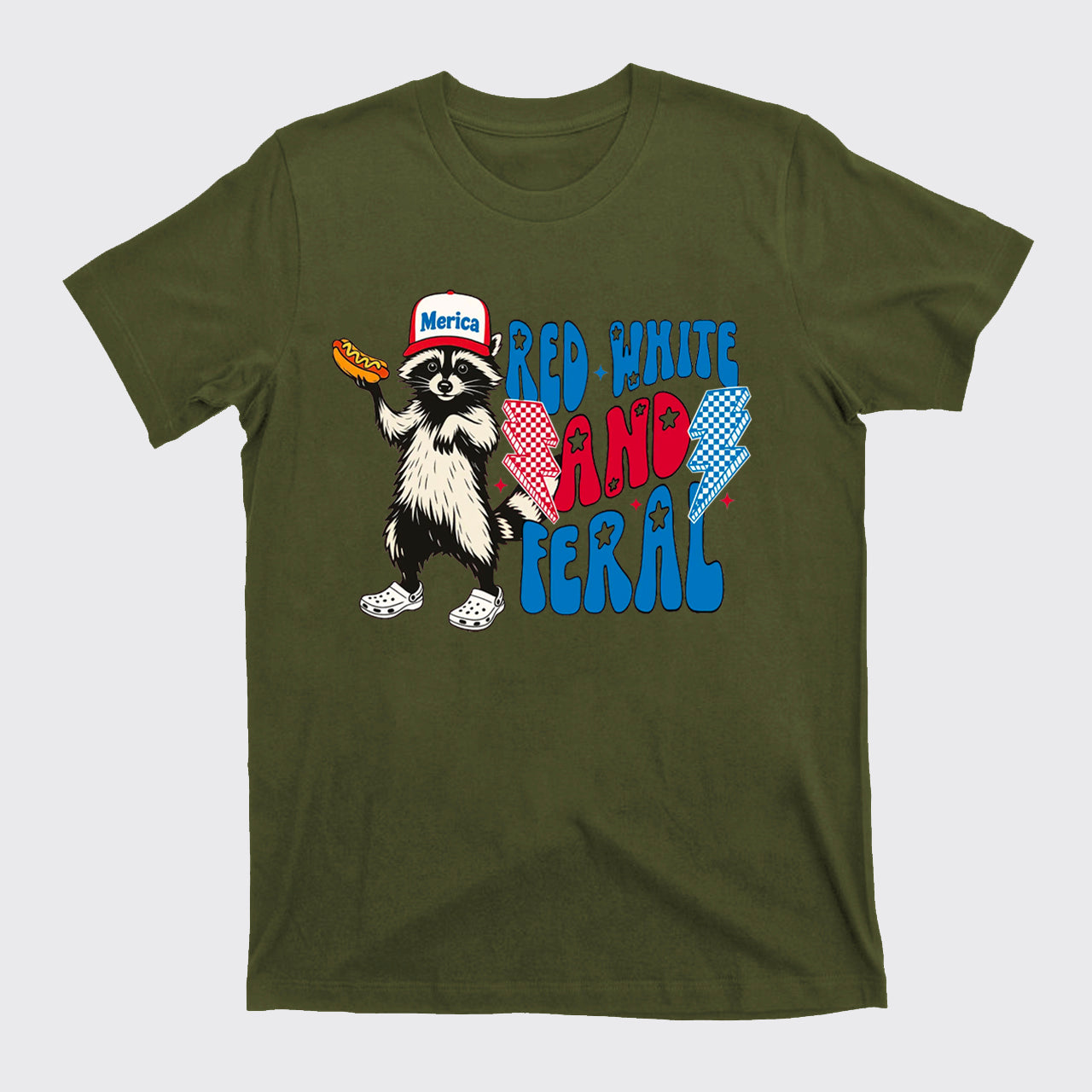 4th Of July-Red White And Feral T-Shirts